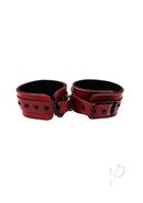 Rouge Anaconda Leather Adjustable Ankle Cuffs - Burgundy