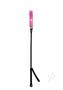 Rouge Leather Short Riding Crop With Slim Tip - Pink